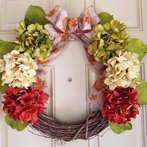Handmade fall door wreath